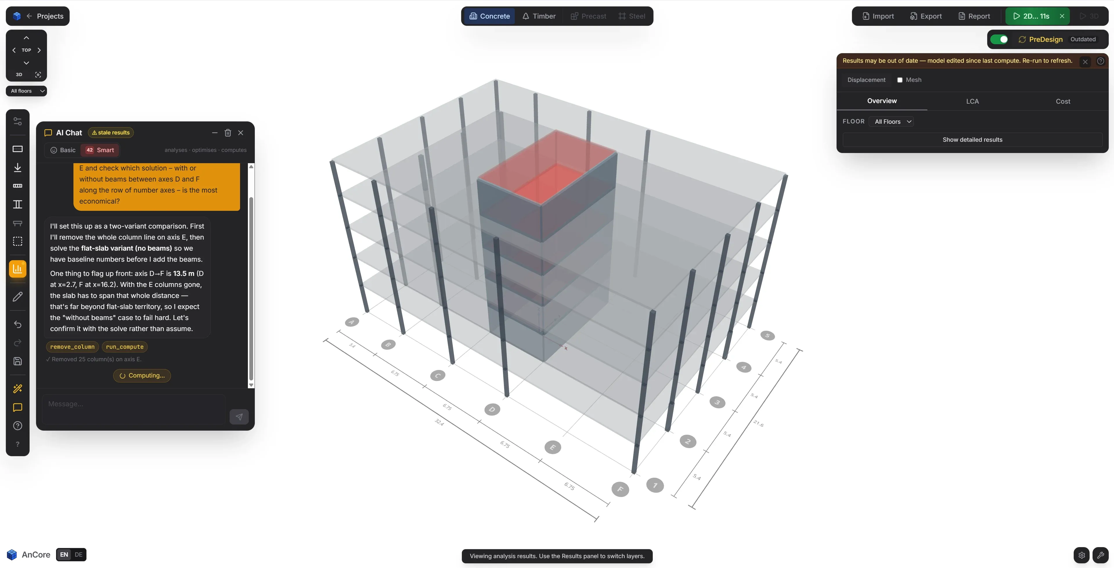 AI chat next to the 3D model